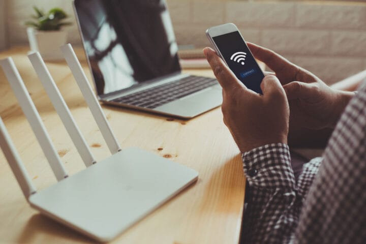 Testing Wi-Fi connectivity at a home office workstation